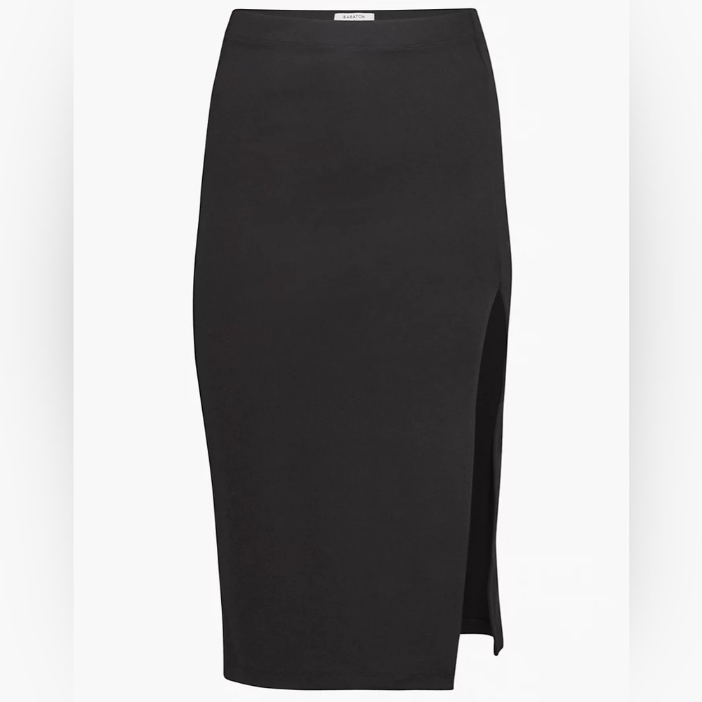 Aritzia Black Midi Pencil Skirt with Side Slit